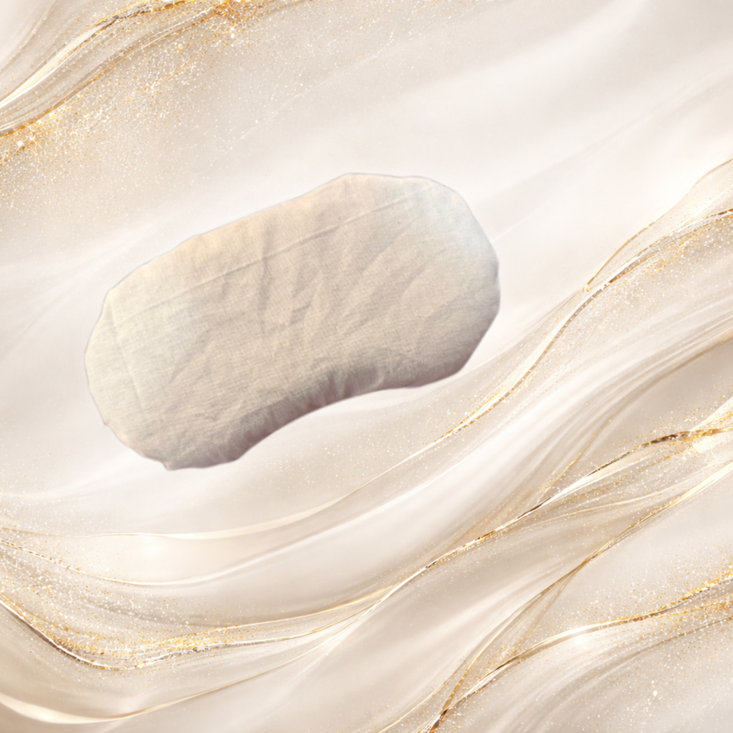 LunaRest™ migraine relief eye pillow inner insert filled with buckwheat hulls designed for cooling pressure and light blocking.
