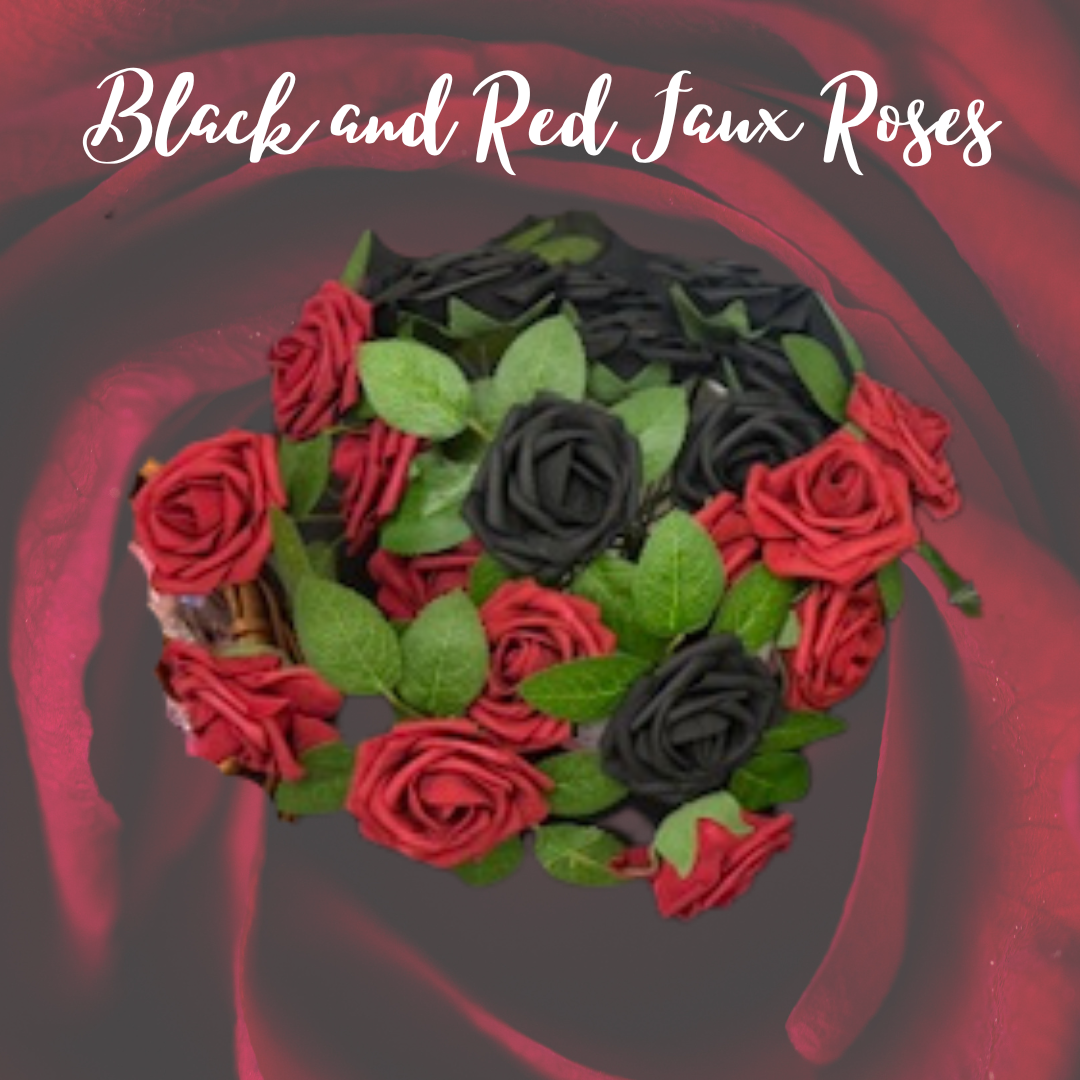 Velvet Faux Roses – Red or Black
