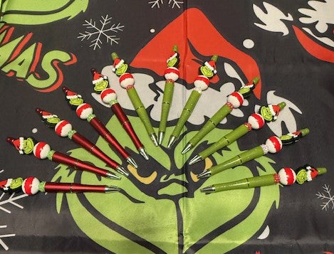 Grinch Beaded Holiday Pen – Festive Edition – Tremilo Beauty