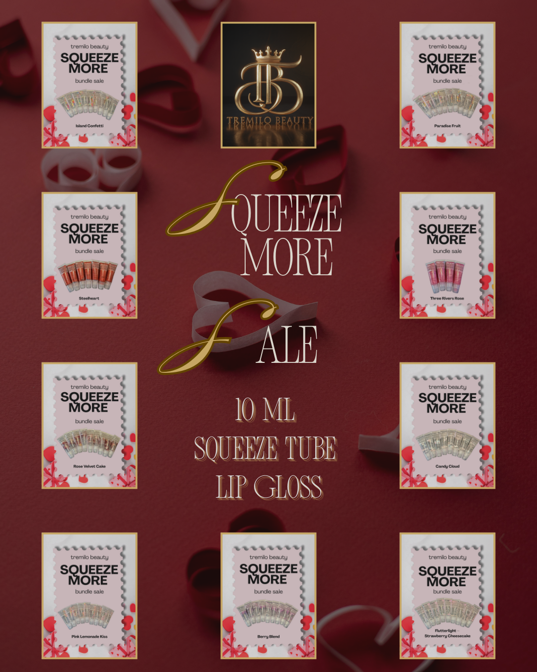 10 ml Squeeze Tube Lip Gloss – Limited "Squeeze More" Share & Save Bundle