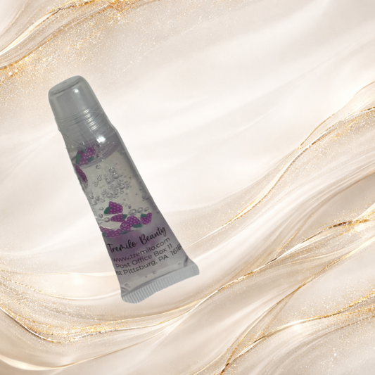Berry Blend™ Jelly Lip Gloss in 10 ml squeeze tube with floating grape charms