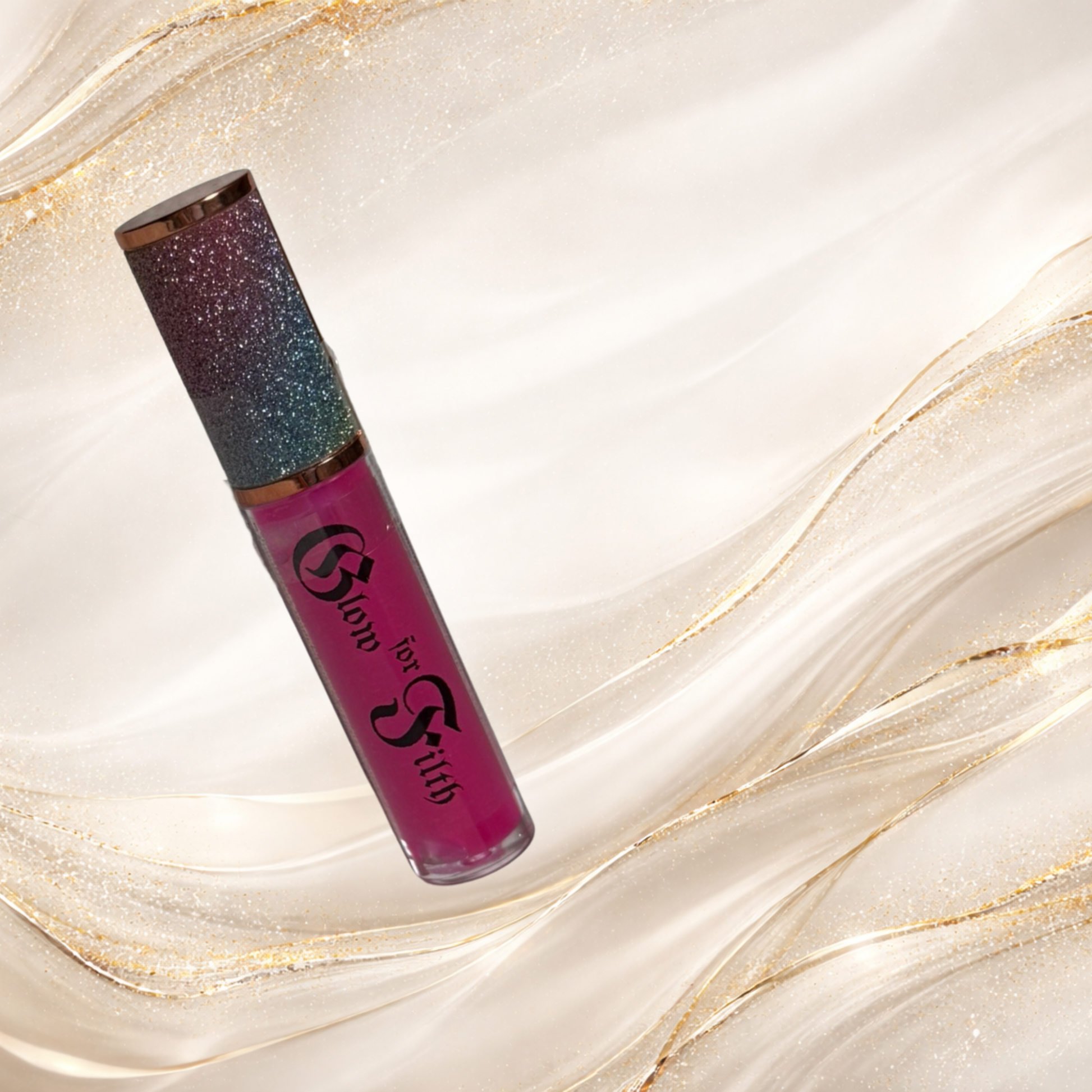 Candikill Astral Tease pink lip gloss by Tremilo Beauty featuring bright hot pink gloss in clear tube with glitter cap.