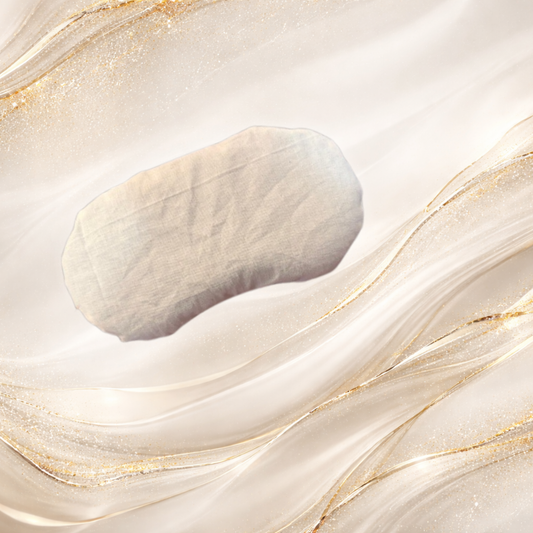 LunaRest™ migraine relief eye pillow inner insert filled with buckwheat hulls designed for cooling pressure and light blocking.