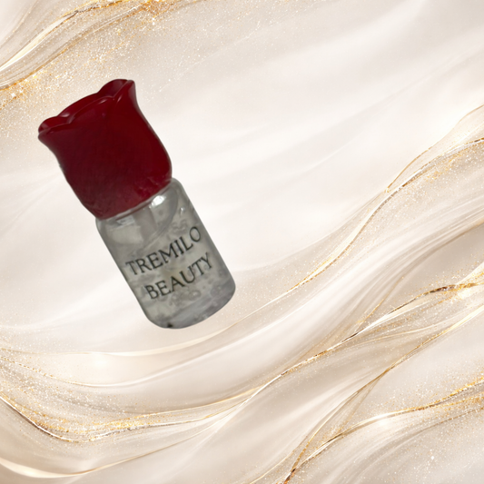 Crystal Veil clear lip gloss in rose-shaped tube by Tremilo Beauty Steel City Gloss collection