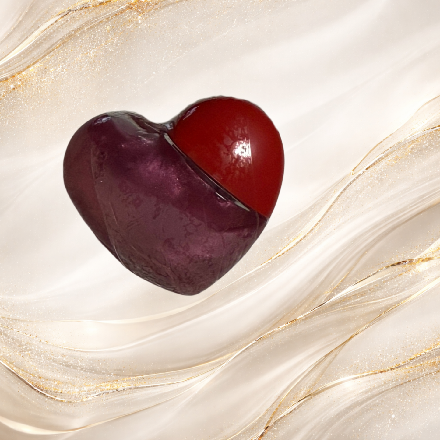 Three Rivers Rose lip gloss from Tremilo Beauty in heart shaped container with rose pink shimmer finish