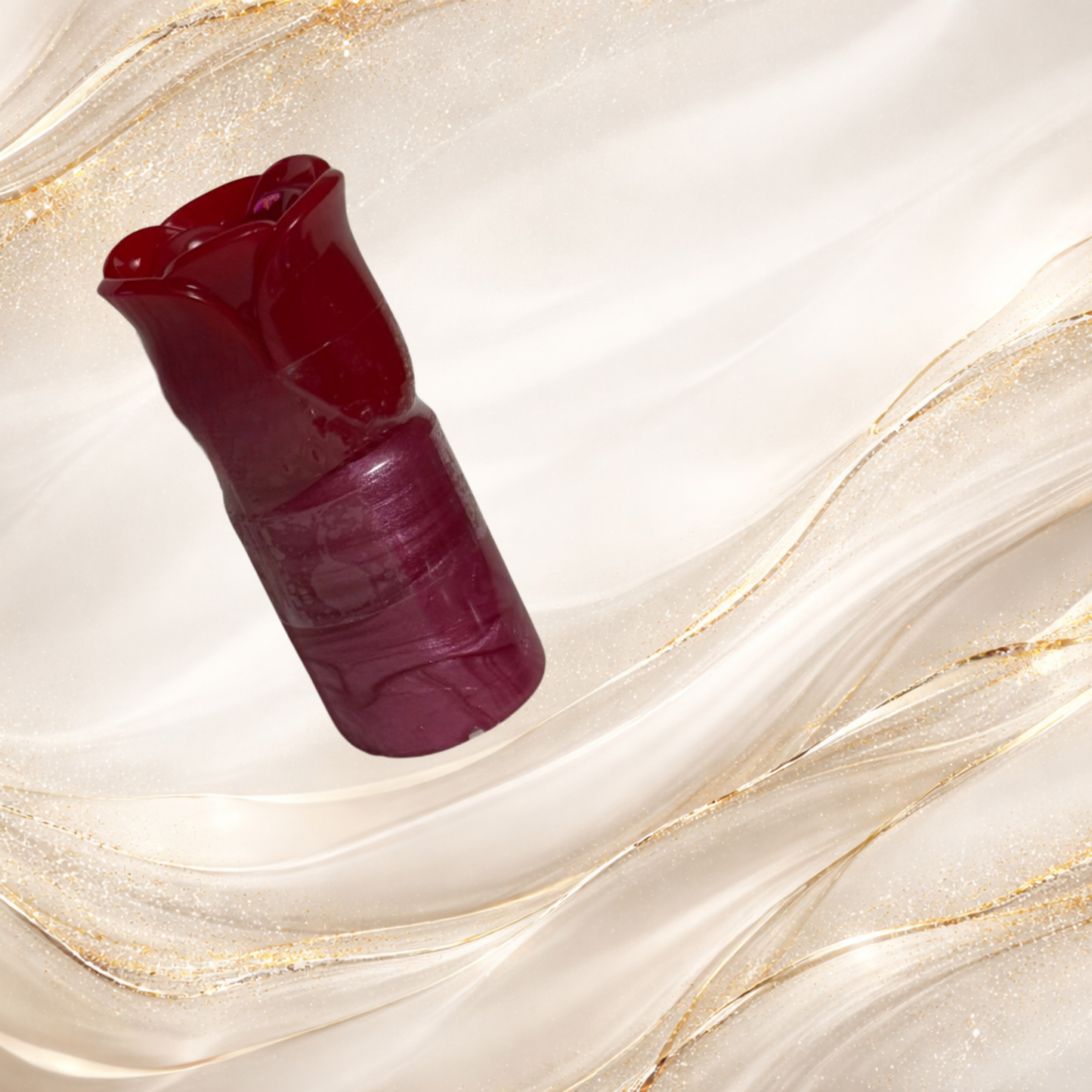 Three Rivers Rose lip gloss from Tremilo Beauty in red rose shaped tube packaging